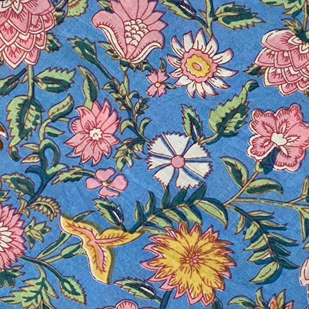 Block Print 102 Cornflower Blue & Frosted Candy Flower