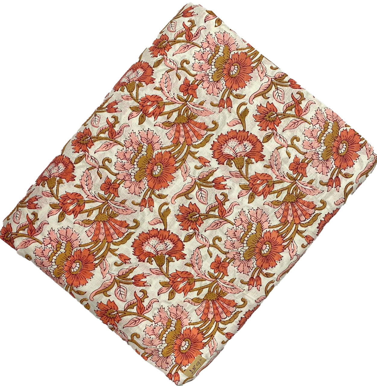Block Print 103 - Ivory & Tawny Peach