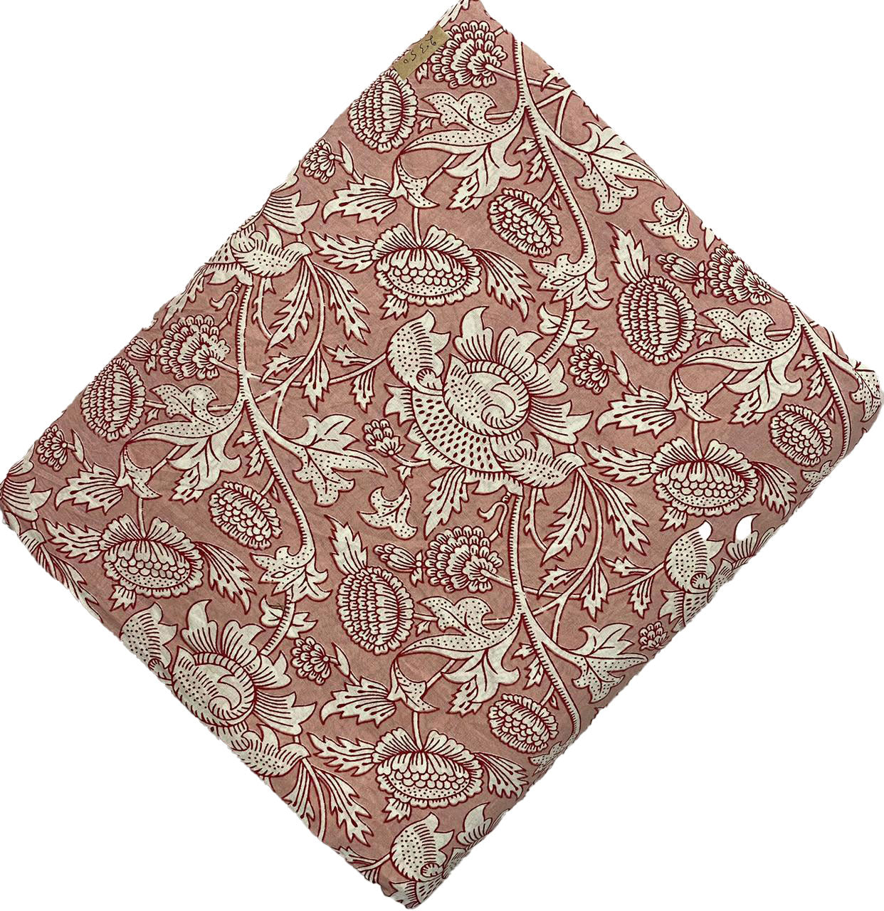 Block Print 108 - Dusty Rose and White Flower
