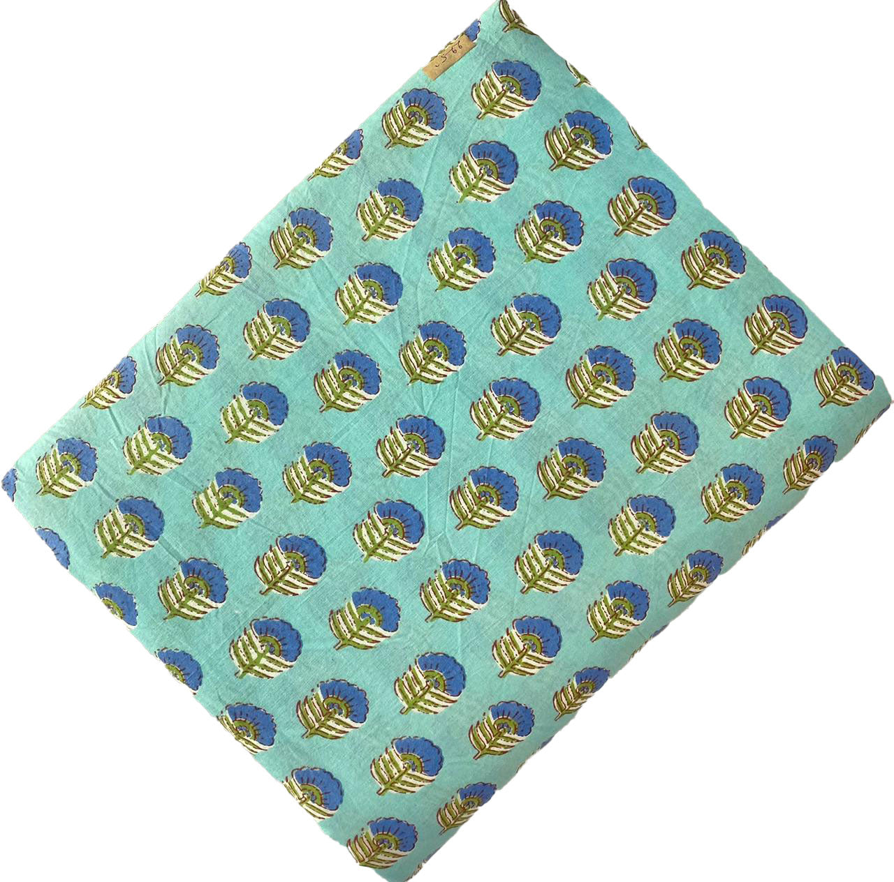 Block Print 113 - Frosted Mint & Blue Flower Icon