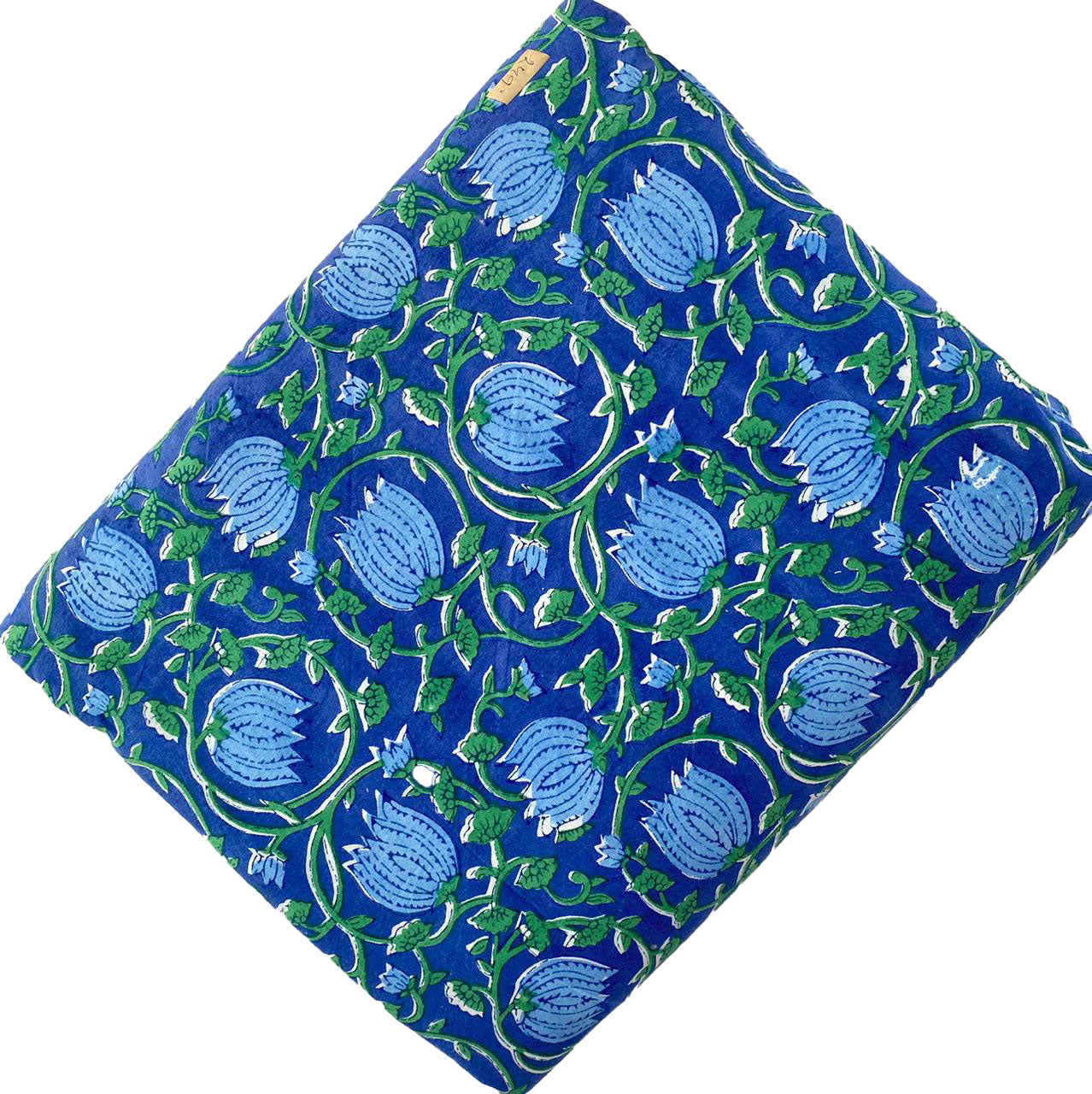 Block Print 114 - Blue & Blue Floral
