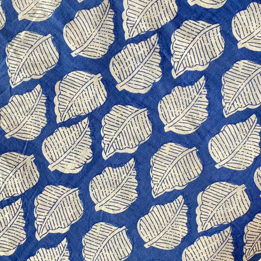Block Print 118 - Cobalt Leaf