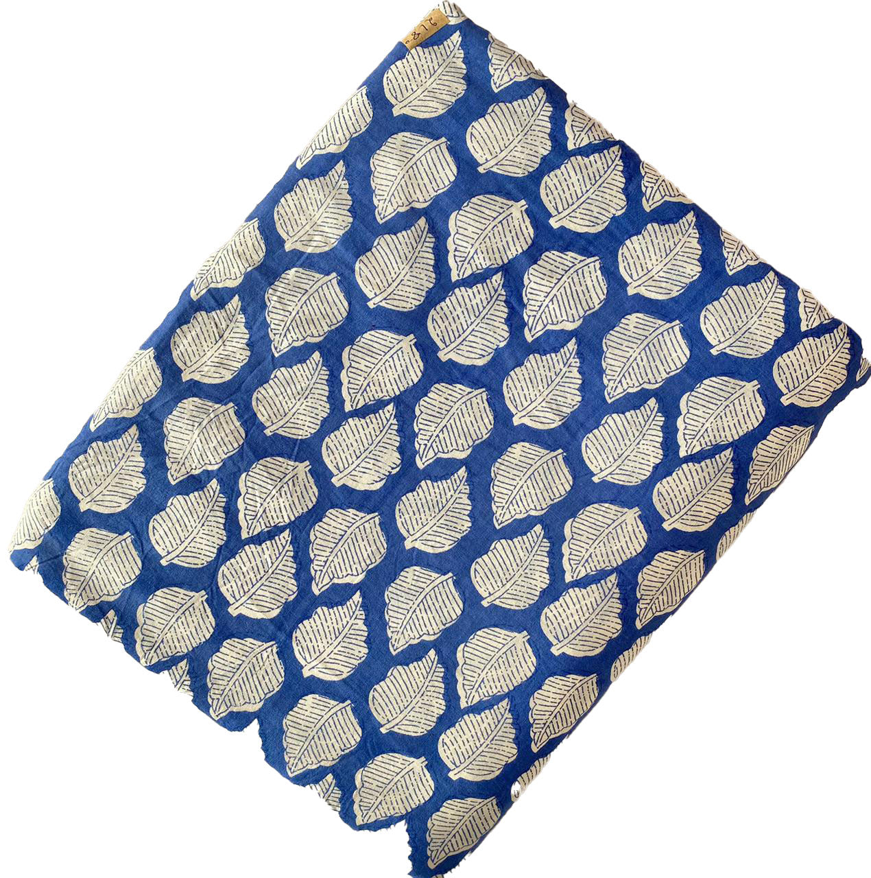 Block Print 118 - Cobalt Leaf