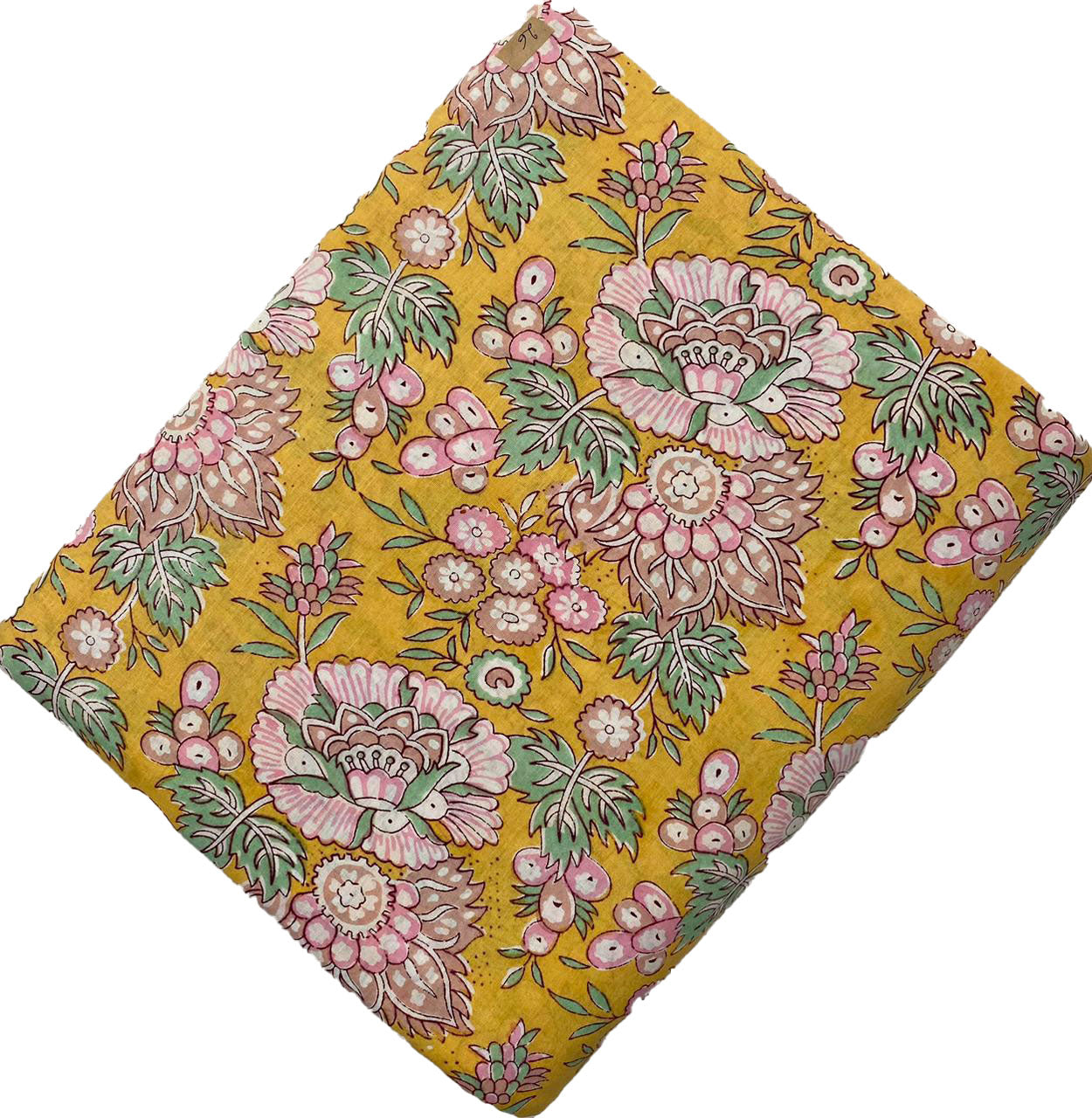 Block Print 121 - Mustard & Pink Floral