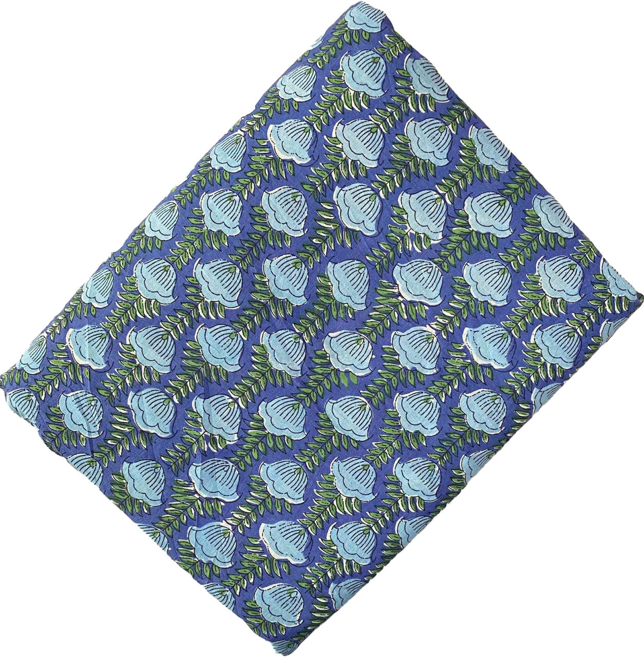 Block Print 131 - Blue and Blue Stem