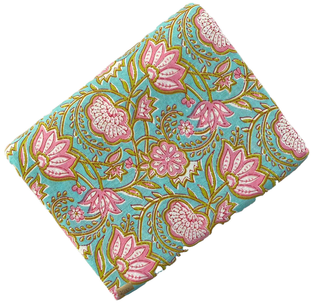 Block Print 136 - Frosted Green & Rose Floral
