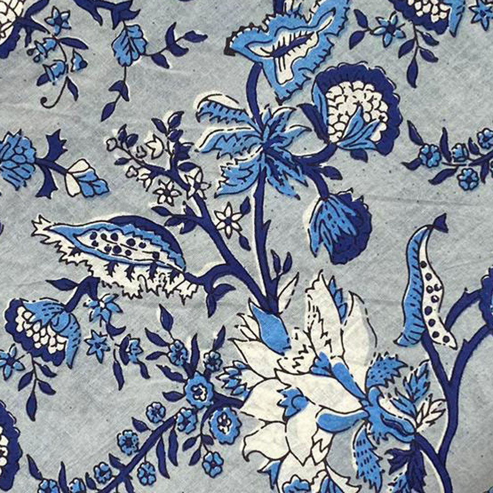 Block Print 138 - Frosted Grey Botanica