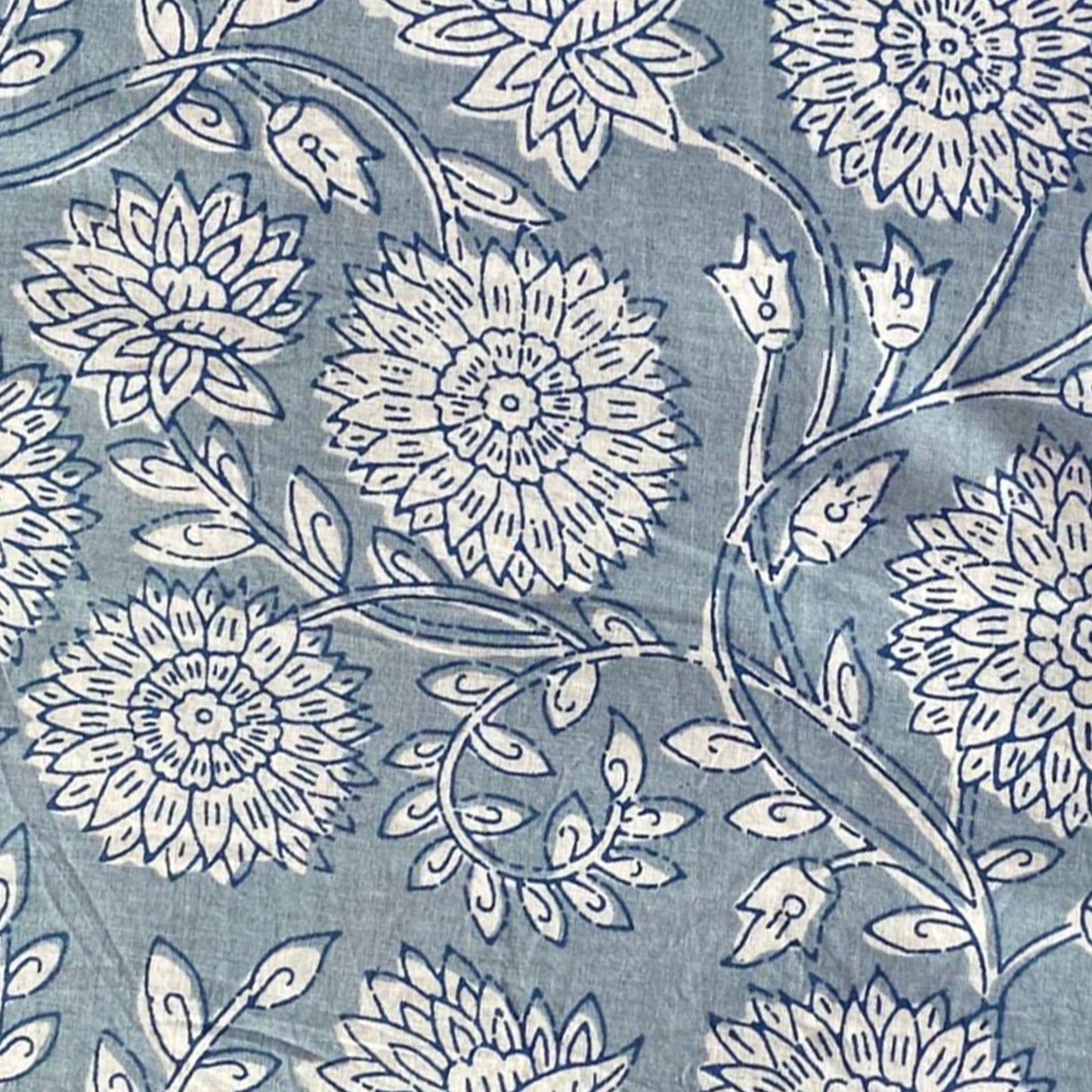 Block Print 141 - Frosted Grey Mono Flower