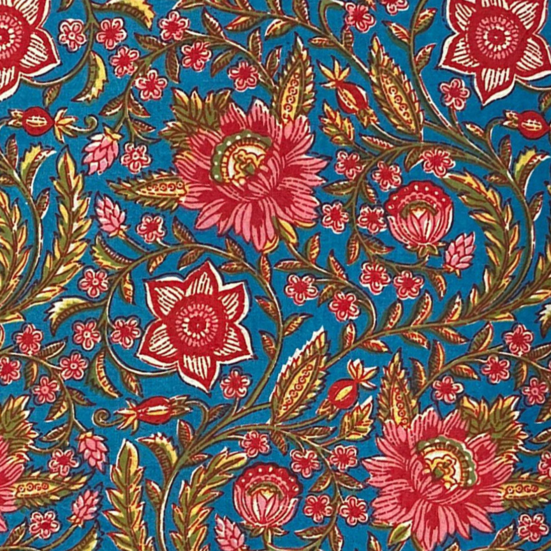 Block Print 142 - Celestial & Raspberry Botanical