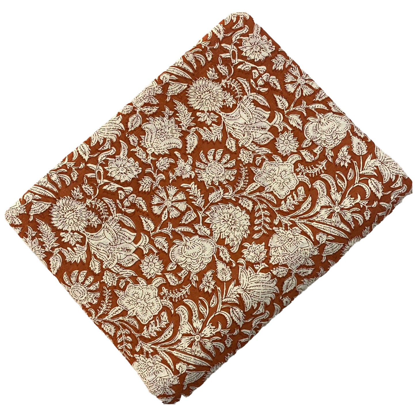 Block Print 143 - Rust & Ivory Kin Botanical