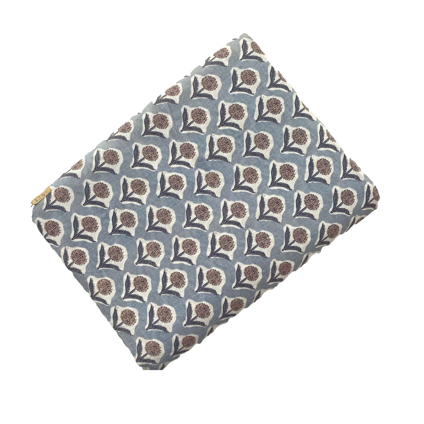 Block Print 145 - Frosted Grey Floral Icon