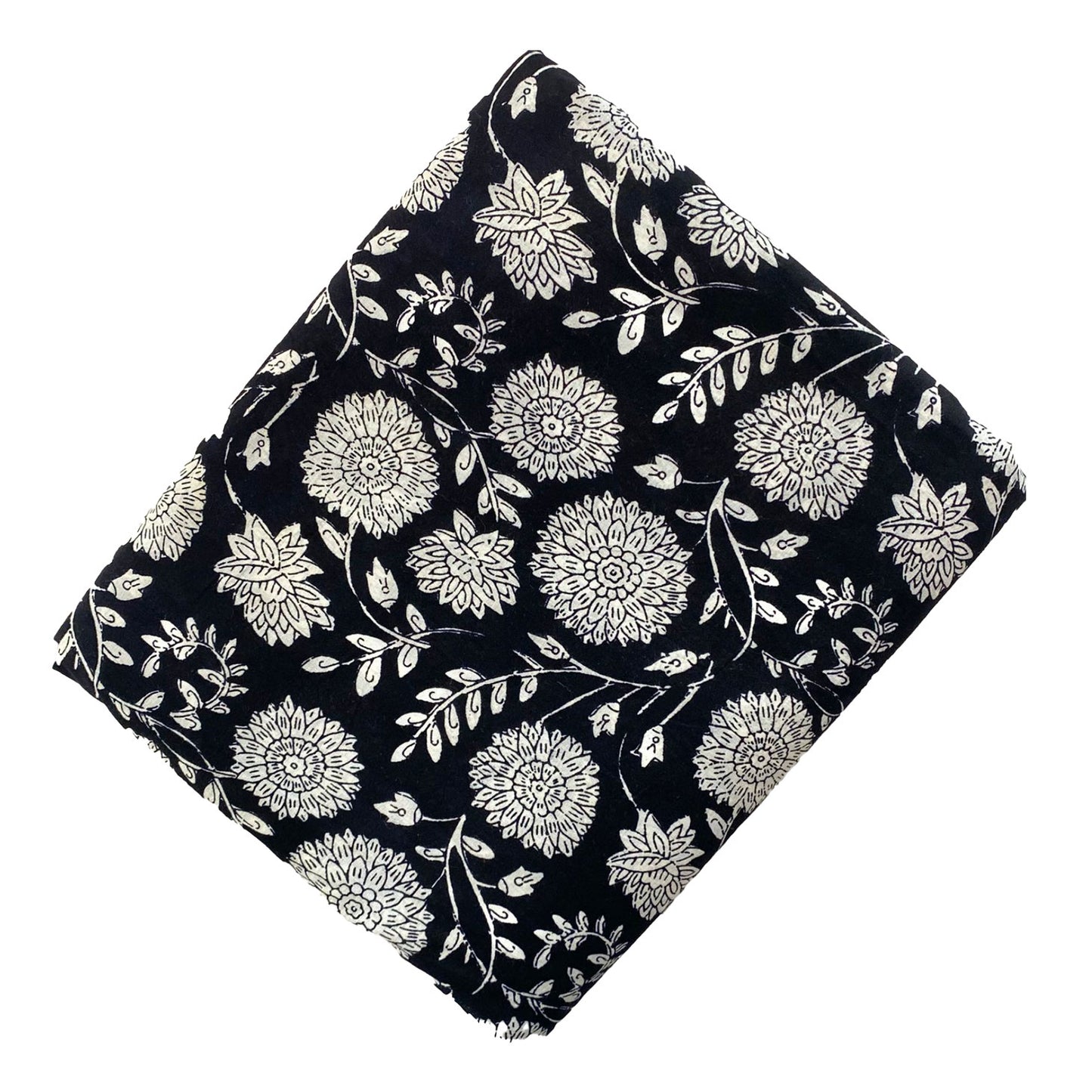Block Print 150 - Night Sky Mono Flower