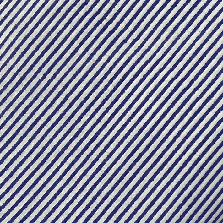 Hand-Printed - Navy Pinstripe