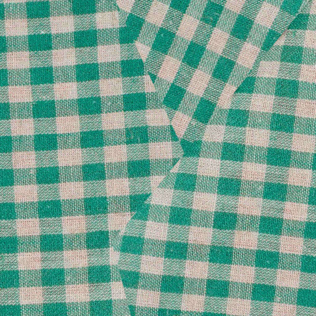 Fine Linen Cotton Check Emerald