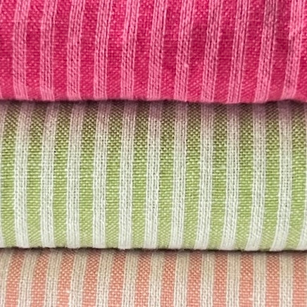 Cotton Seersucker Mini Stripe Lime