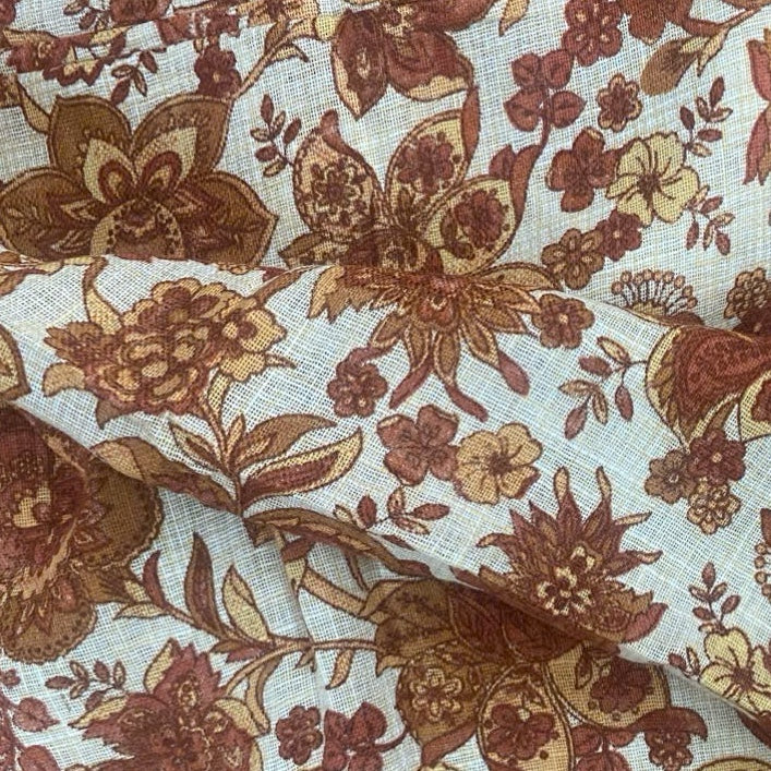 Rust Botanical Lightweight Linen