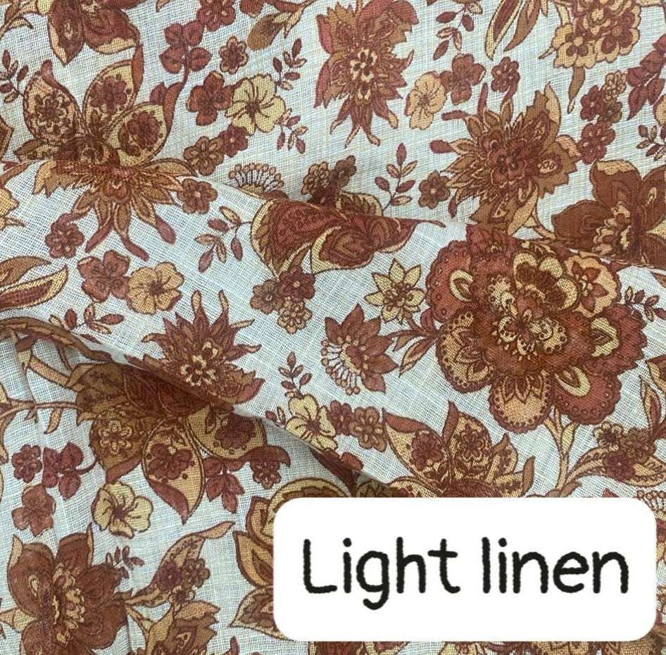 Rust Botanical Lightweight Linen