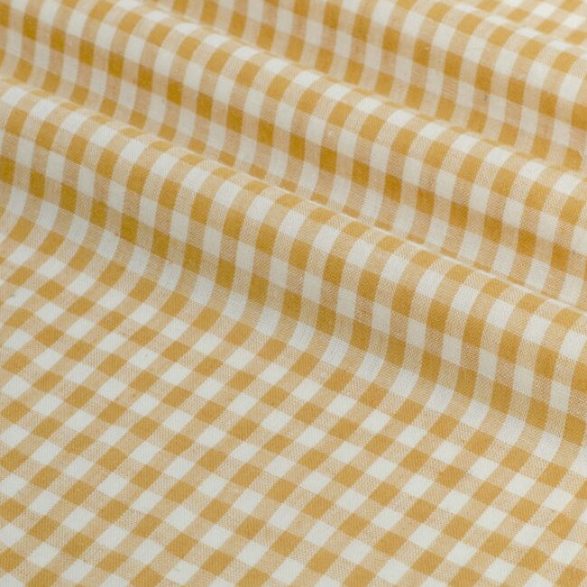 Fine Linen Cotton Check Burnt Butter