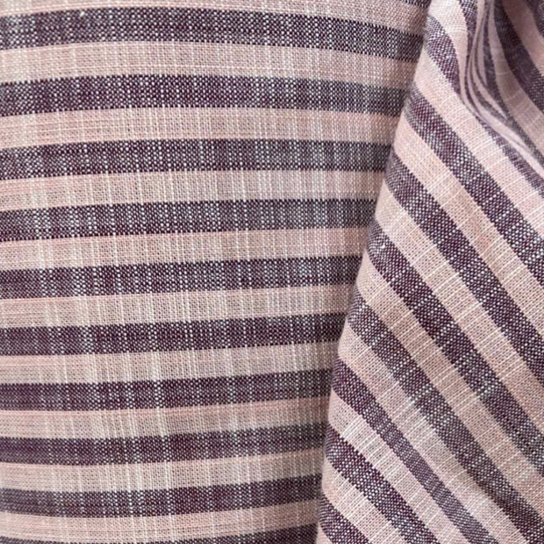 Linen Cotton Deadstock Stripe Rose