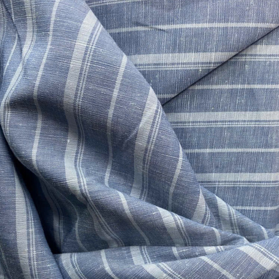 Linen Cotton DeadstockDenim Multi White Stripe