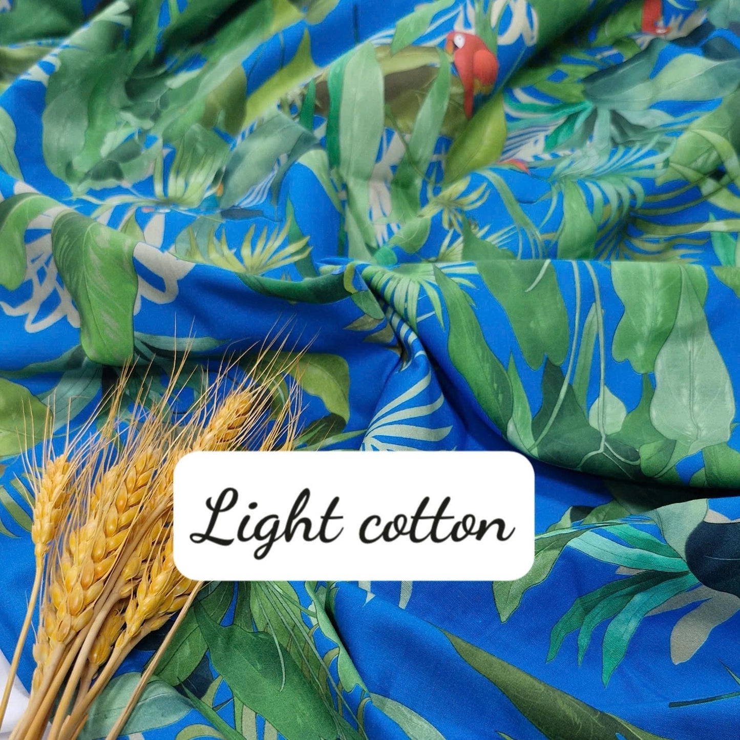 Little Parrot Blue Lightweight Cotton