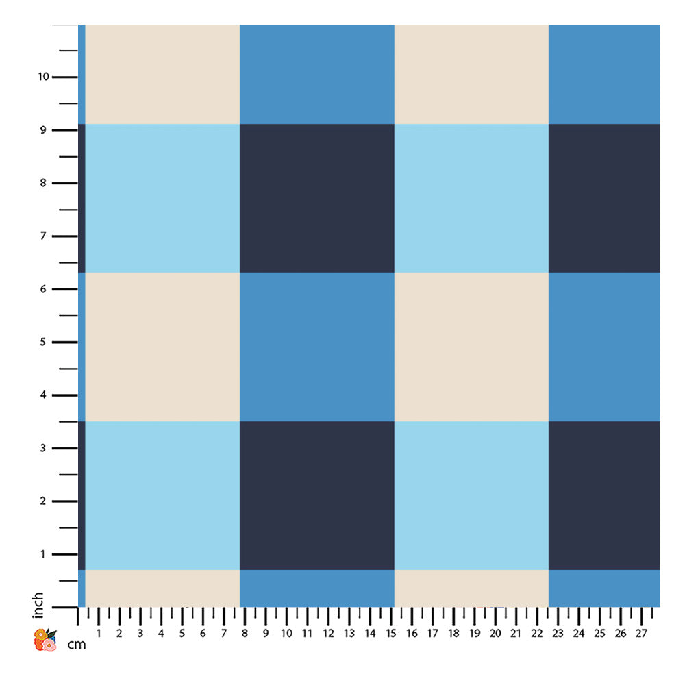 Simple Gingham New Dopamine Blue