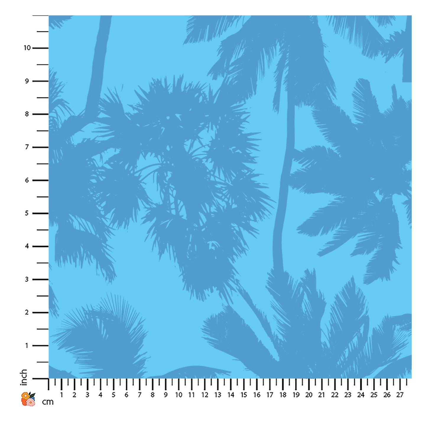 Stencil Palm Absolute Azure