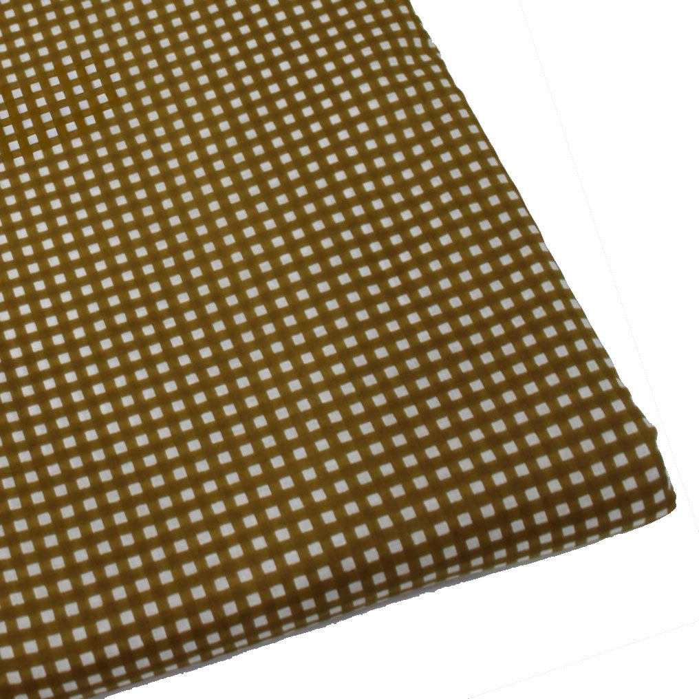 Hand Screen Printed Mini Check Cinnamon