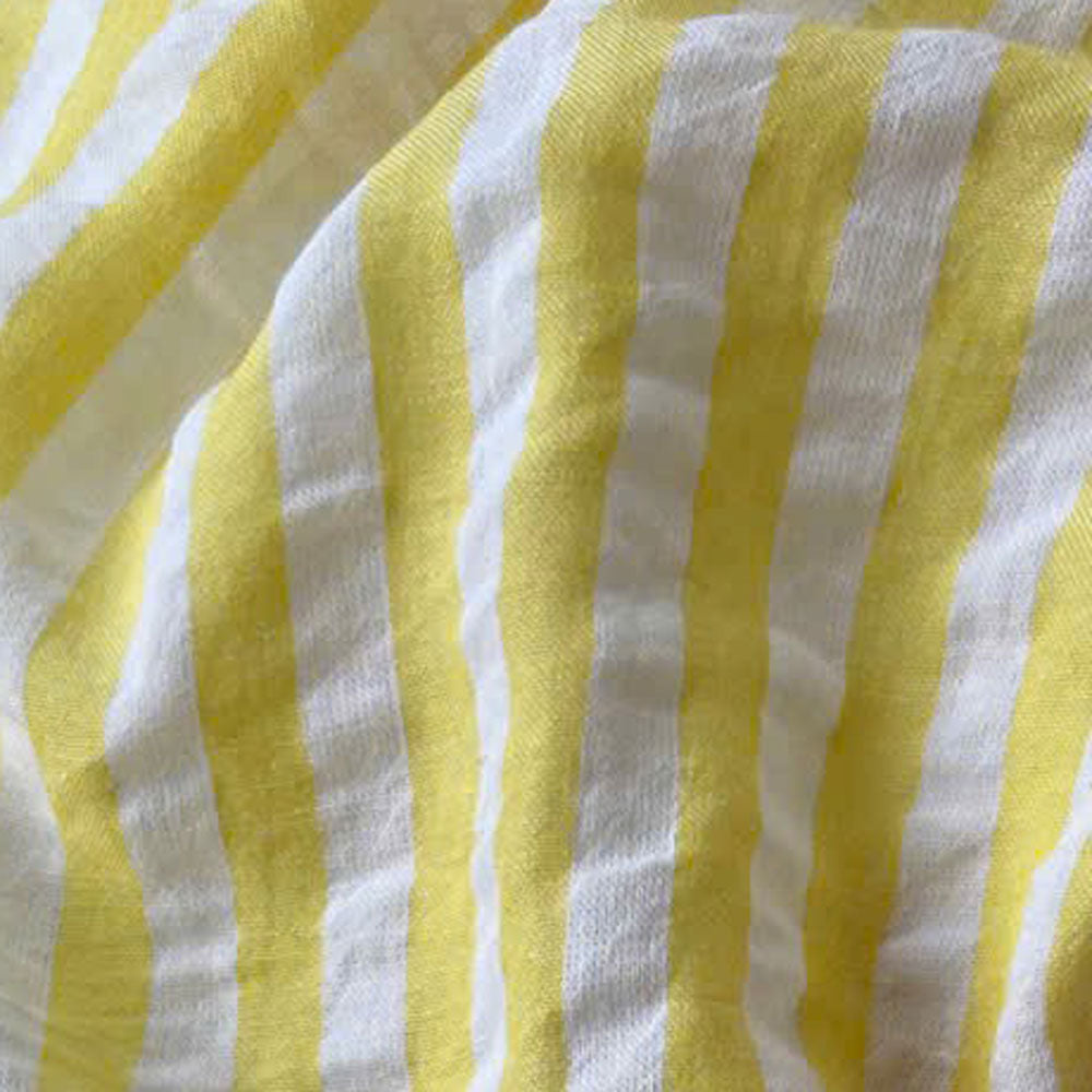 Cotton Seersucker Mid Stripe Yellow