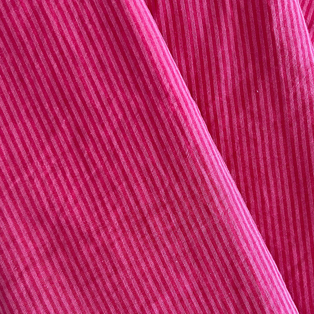 Cotton Seersucker Mini Stripe Cherry