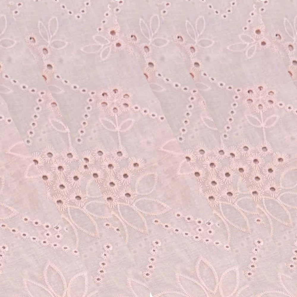 Petal Line Embroidered Cotton Pink