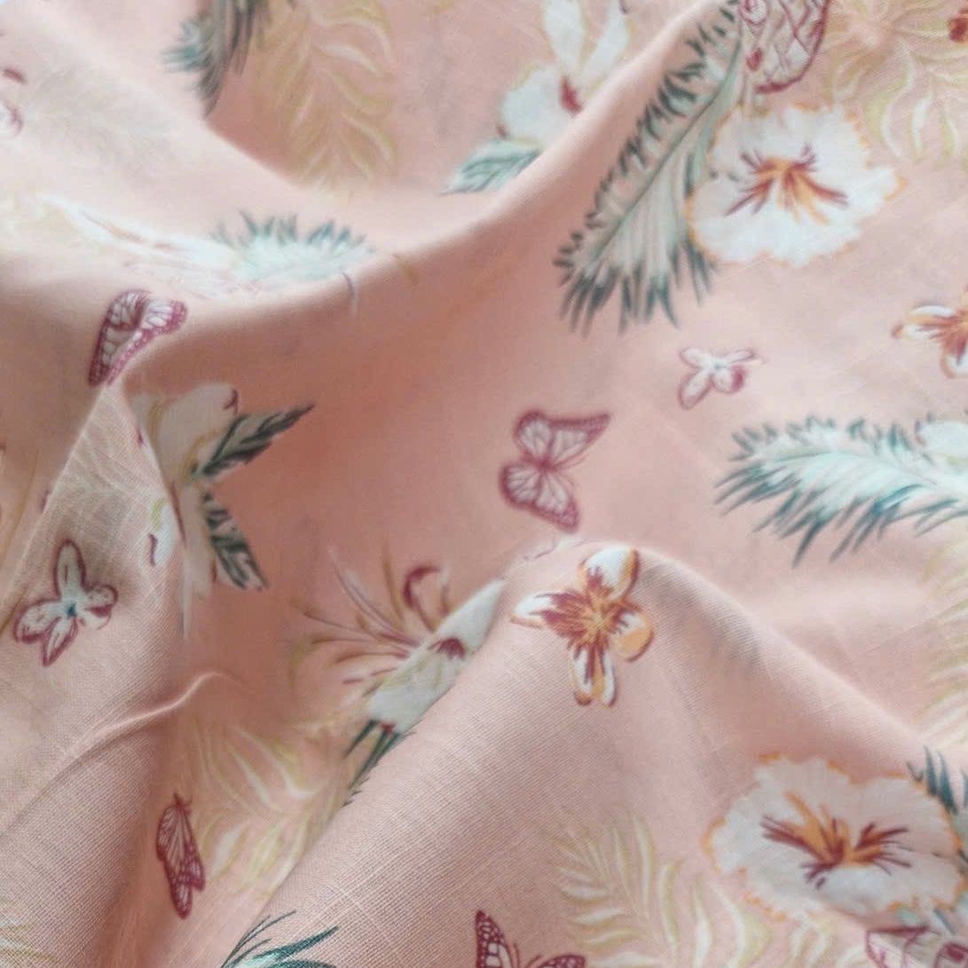 Pretty Pink Summer Medium Weight Linen