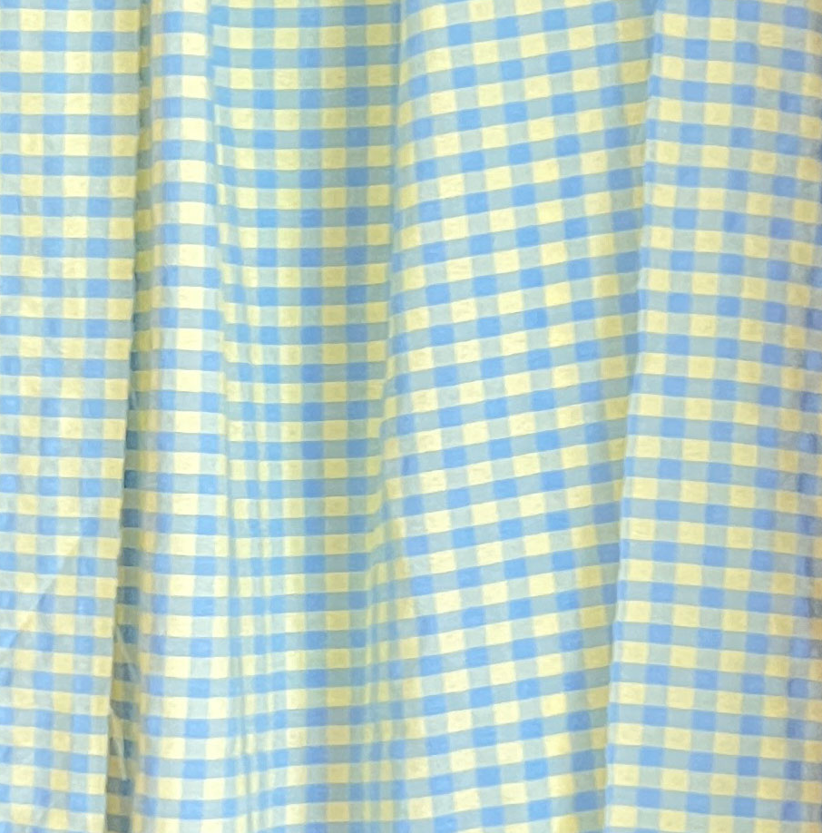 Seersucker Cotton Yellow & Blue 3 Meter Remnant