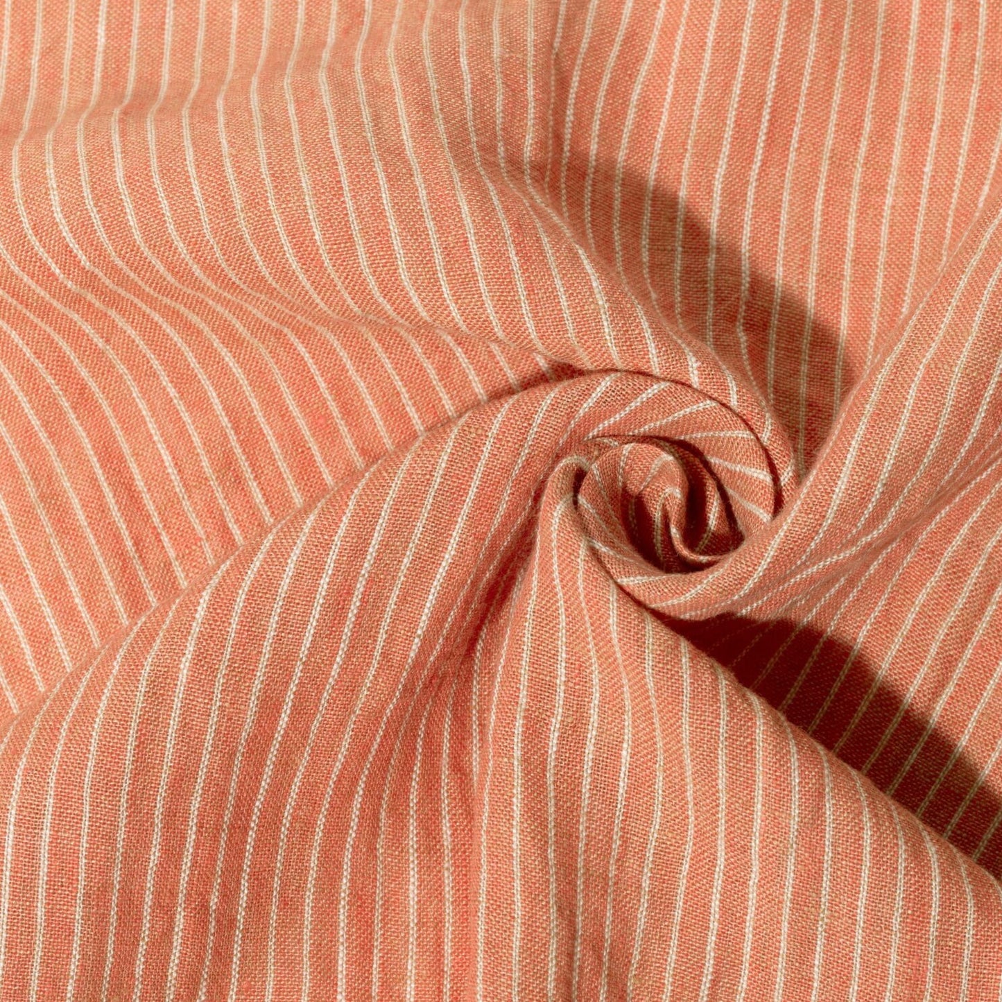 Washed Linen Stripe Tangerine