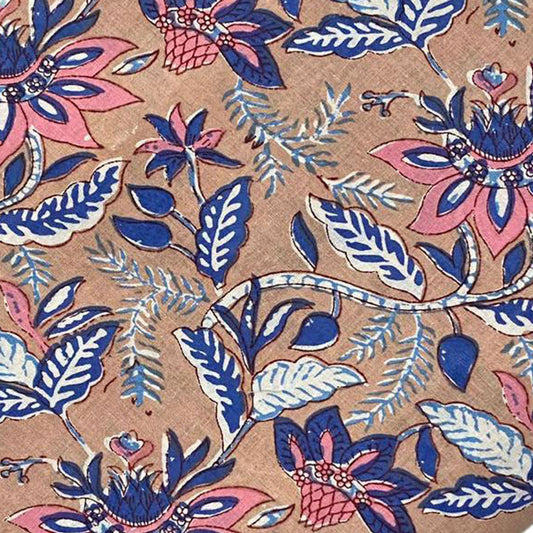 Block Print 134 - Dusty Pink & Ink Floral