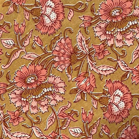 Block Print 135 - Soft Rust Floral