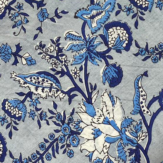 Block Print 138 - Frosted Grey Botanica