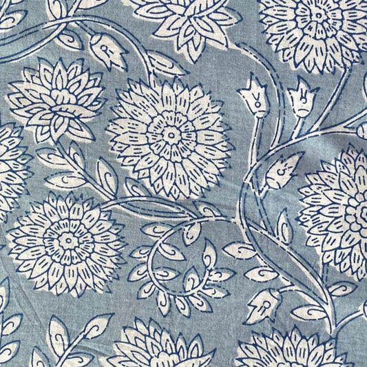 Block Print 141 - Frosted Grey Mono Flower