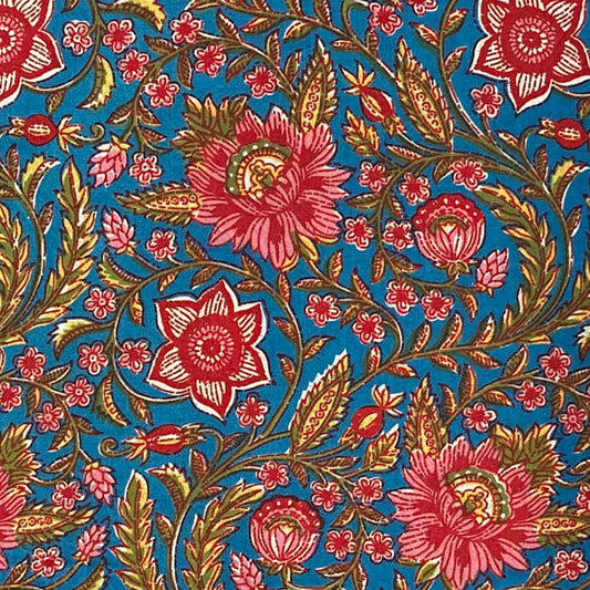 Block Print 142 - Celestial & Raspberry Botanical