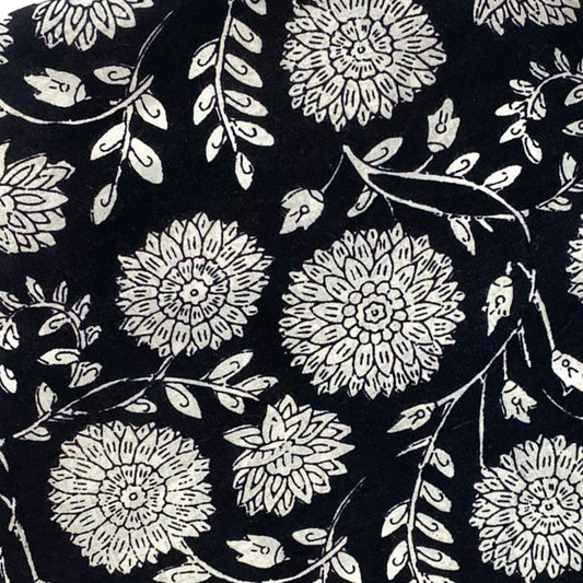 Block Print 150 - Night Sky Mono Flower