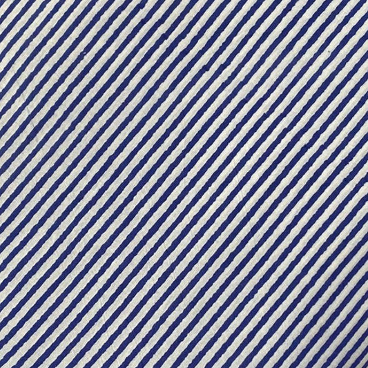 Hand-Printed - Navy Pinstripe