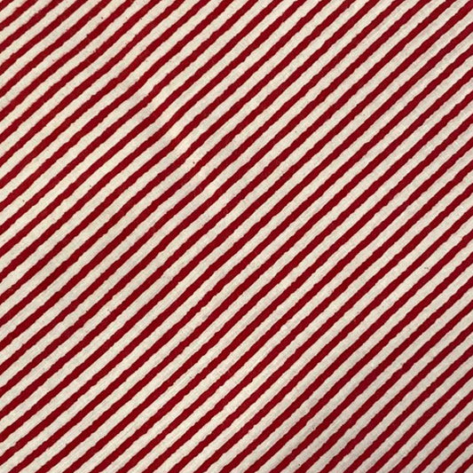 Hand-Printed- 303 Scarlett Pinstripe