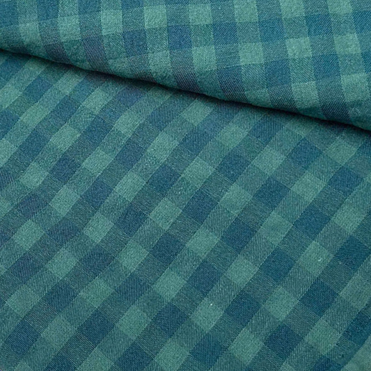 Cotton Seersucker Gingham Antique Green