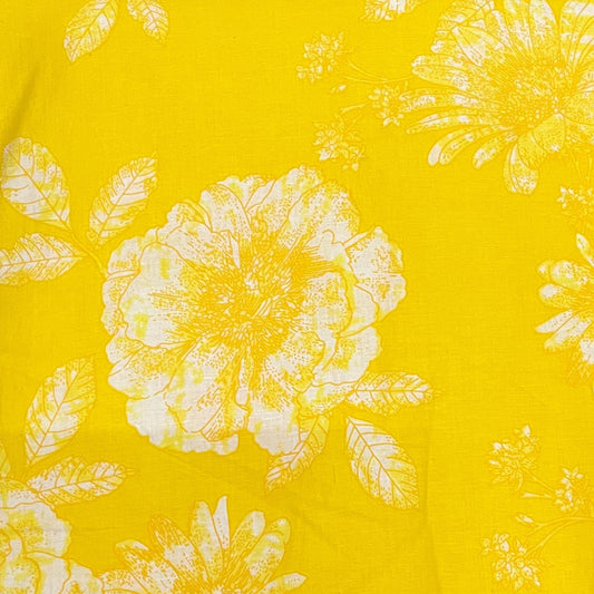 Yellow Flower Handcrafted Indian Cotton