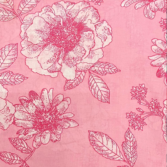 Pink Flower Handcrafted Indian Cotton