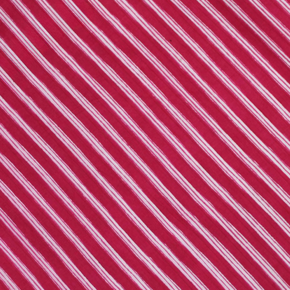 Block Printed Stripe Hot Pink