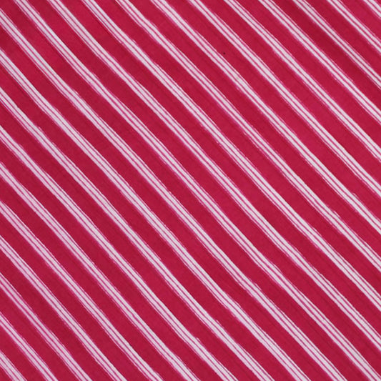 Block Printed Stripe Hot Pink