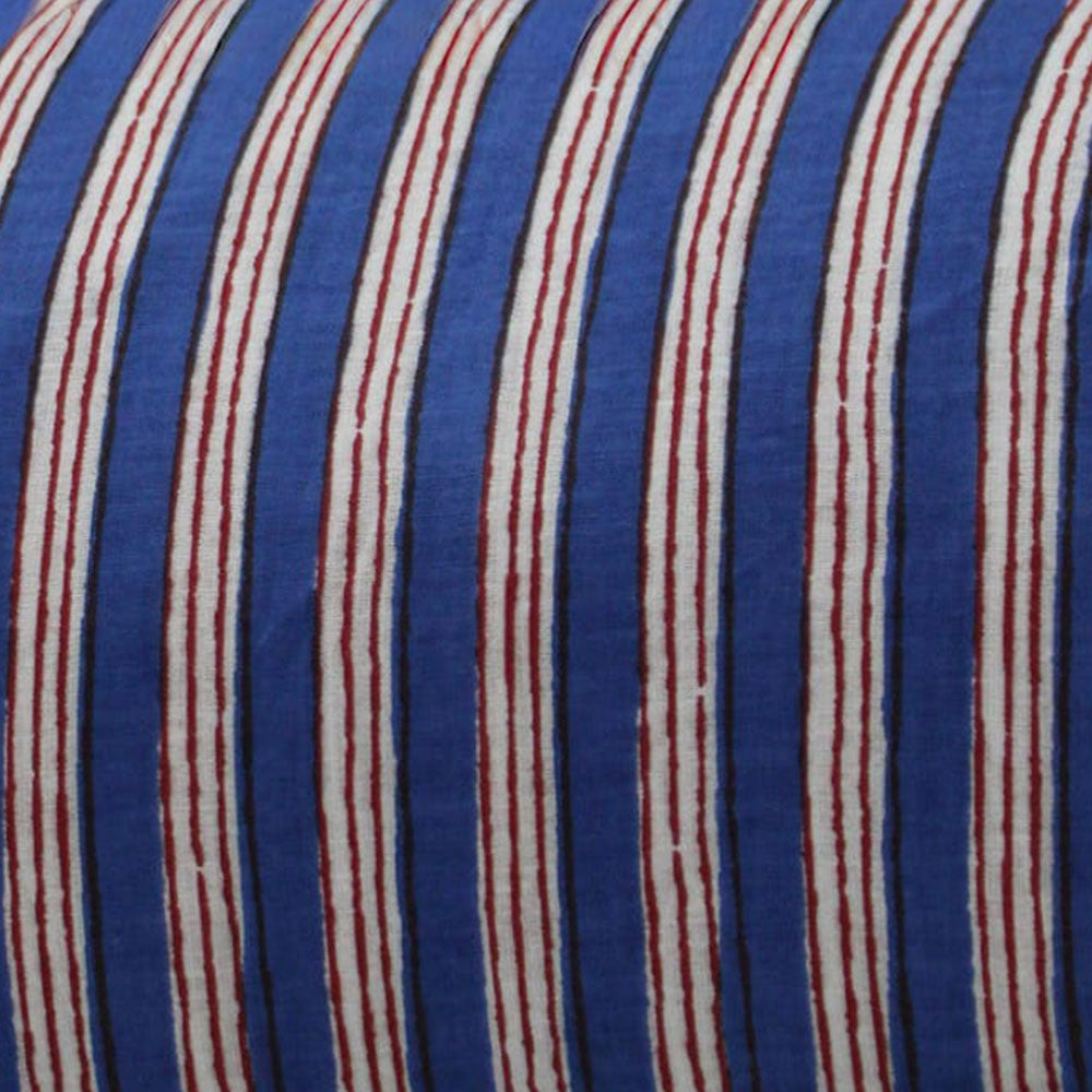 Block Printed Stripe Imperial Blue