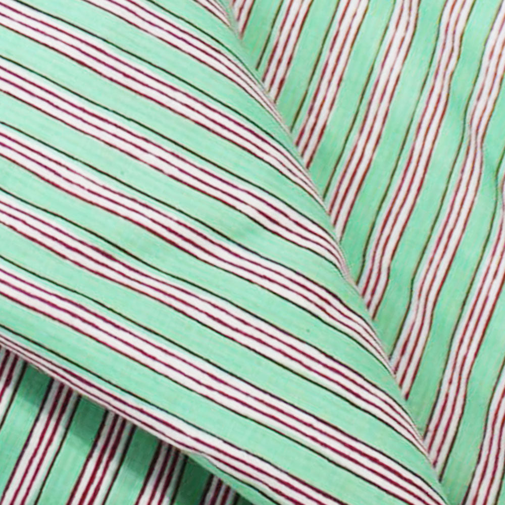 Block Printed Stripe Lime