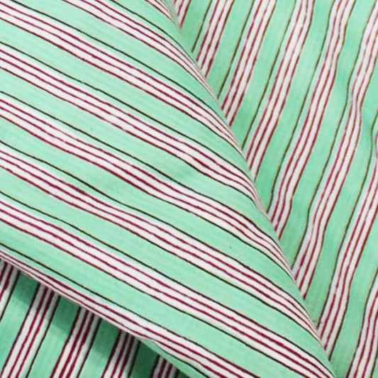 Block Printed Stripe Lime